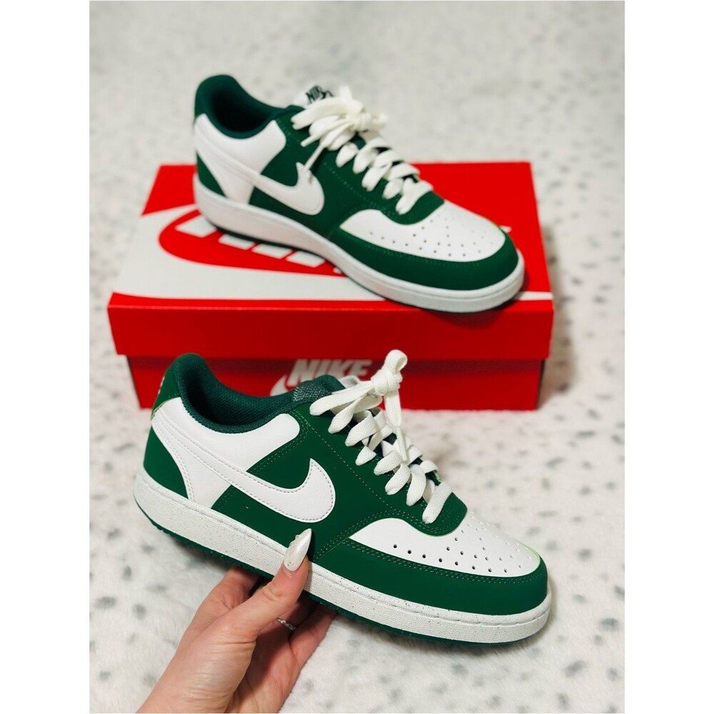 Nike Court Vision Low Sneakers Women’s Size 7 White Green Casual Shoes